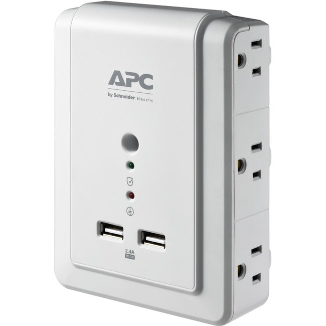 APC by Schneider Electric Essential SurgeArrest 6 Outlet Wall Mount With USB, 120V