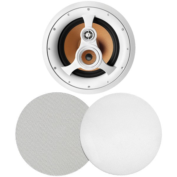 250-Watt 3-Way 10" In-Ceiling Speaker with Pivoting Tweeter & Midrange Plus Metal & Cloth Grilles
