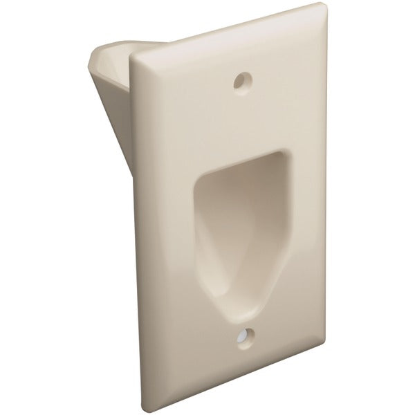 1-Gang Recessed Cable Plate (Light Almond)