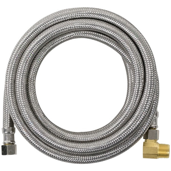 Braided Stainless Steel Dishwasher Connector with Elbow, 10ft