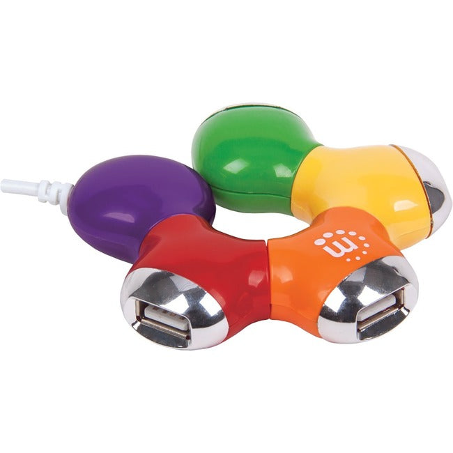 Manhattan 4-Port Hi-Speed USB 2.0 Flex Hub, Bus Power