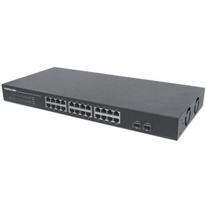 Intellinet Network Solutions 24-Port Gigabit Switch with 2 SFP Ports, Rackmount