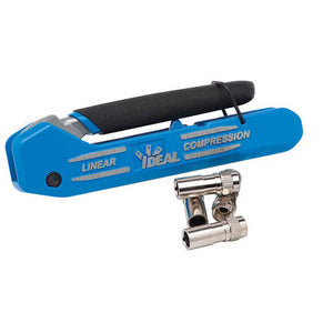 IDEAL LinearX3 F-BNC-RCA Compression Tool (Adjustable) with four RTQ F-Connectors