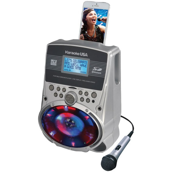 Portable Karaoke MP3 Lyric Player with 3.2" Lyric Screen, SD(TM) Card Slot & LED Sync Lights