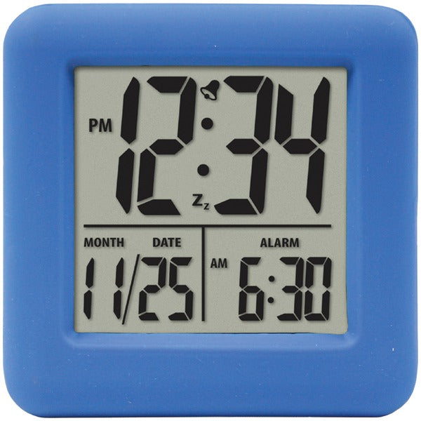 Soft Cube LCD Alarm Clock (Blue)
