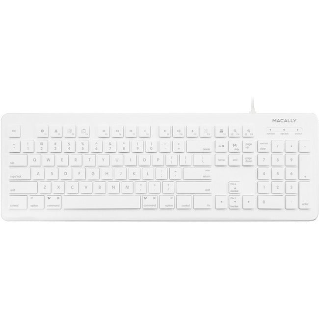 Macally 104 Key Full Size USB Wired Keyboard and Mouse for Mac and PC