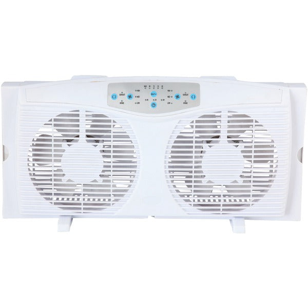 8" Reversible Twin Window Fan with Thermostat