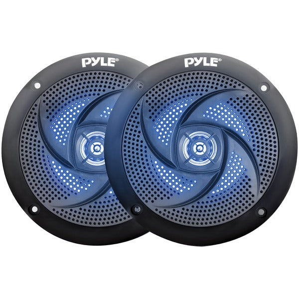 4-Inch 100-Watt Low-Profile Waterproof Marine Speakers with LEDs