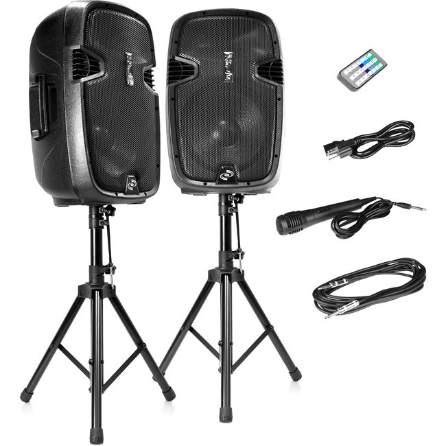 Pyle Active + Passive PA Speaker System Kit