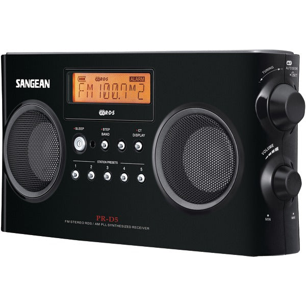 Digital Portable Stereo Receiver with AM-FM Radio (Black)