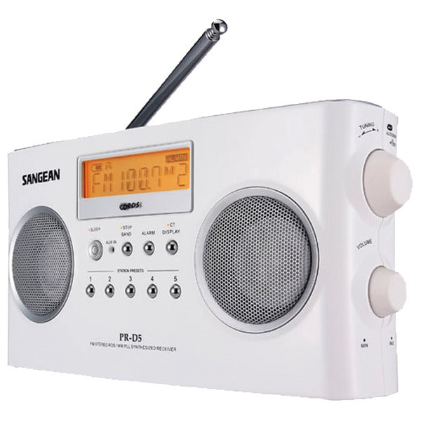 Digital Portable Stereo Receiver with AM-FM Radio (White)