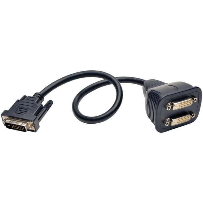 Tripp Lite 1ft DVI Y Splitter Video Monitor Cable DVI-D M-2xF 1'