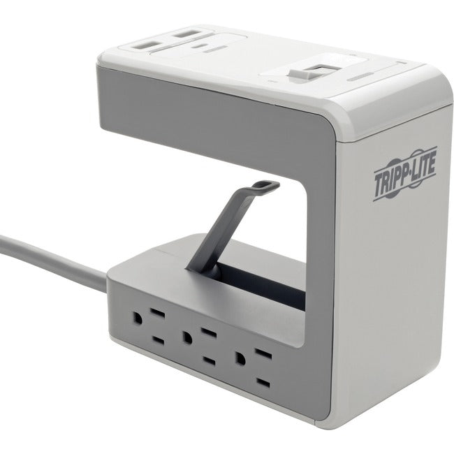 Tripp Lite Surge Protector Desk Clamp 6-Outlet 2 USB-A; 1 USB-C 8ft Cord