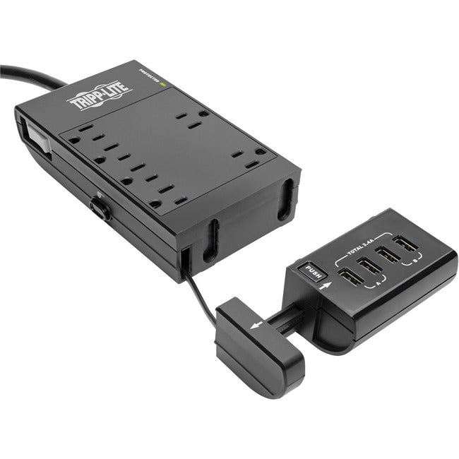 Tripp Lite Surge Protector Power Strip 6-Outlet w-4 USB Charging-Sync Ports