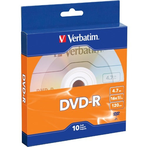 Verbatim DVD-R 4.7GB 16X with Branded Surface - 10pk Bulk Box