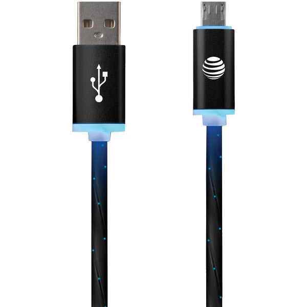 Charge & Sync Illuminated USB to Micro USB Cable, 3ft (Black)