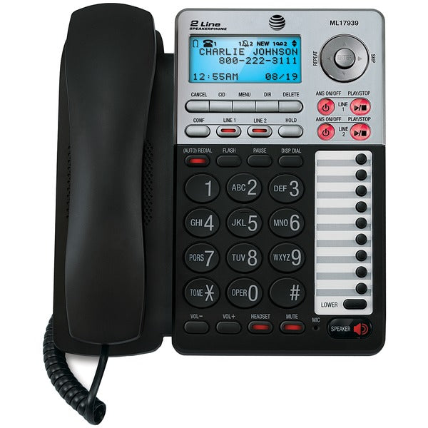2-Line Corded Speakerphone with Caller ID & Digital Answering System
