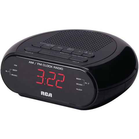 Dual Alarm Clock Radio with Red LED & Dual Wake