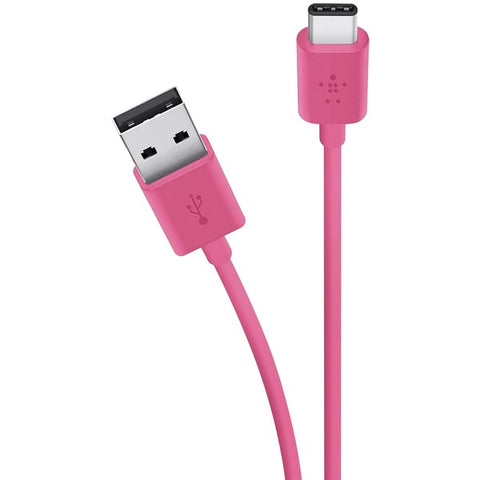 MIXIT?(TM) Charge & Sync 2.0 USB-A to USB-C(TM) Cable, 6ft (Pink)