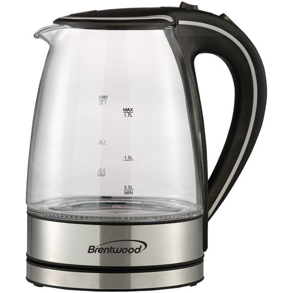 1.7-Liter Cordless Tempered-Glass Electric Kettle (Black)