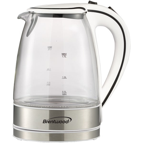 1.7-Liter Cordless Tempered-Glass Electric Kettle (White)