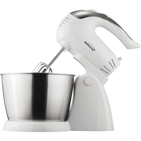 5-Speed + Turbo Electric Stand Mixer with Bowl (White)