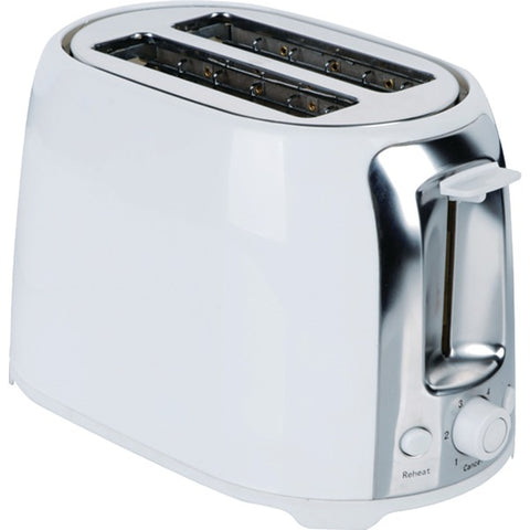 2-Slice Cool-Touch Toaster with Extra-Wide Slots (White & Stainless Steel)