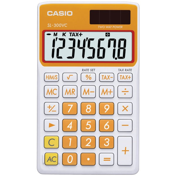 Solar Wallet Calculator with 8-Digit Display (Orange)