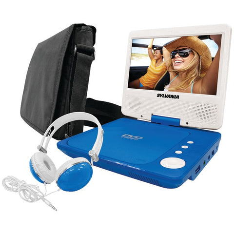 7" Swivel-Screen Portable DVD Player Bundle (Blue)