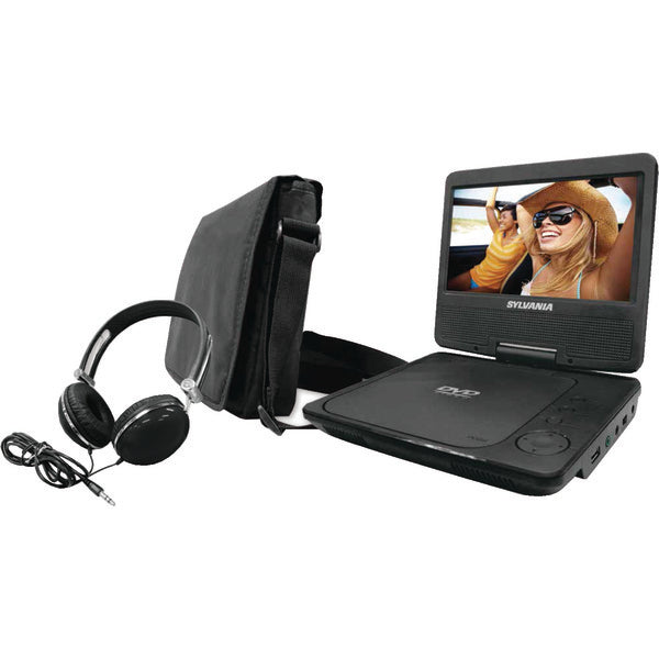 9" Swivel-Screen Portable DVD Player with Carry Bag & Headphones