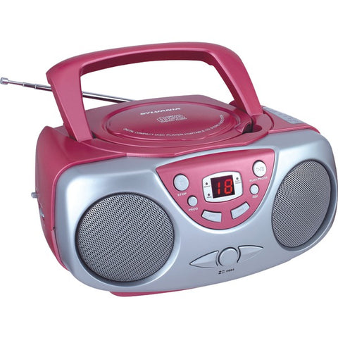 Portable CD Boom Box with AM-FM Radio (Pink)