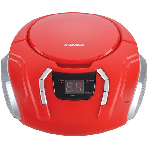 Portable CD Player with AM-FM Radio (Red)