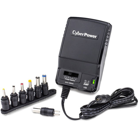 CyberPower CPUAC1U1300 Universal Power Adapter 3-12V 1300mA and AC Power Plug
