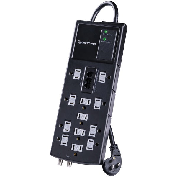 HT1208TC Home Theater Surge-Protector 12-Outlet Power Strip, 8-Foot Cord
