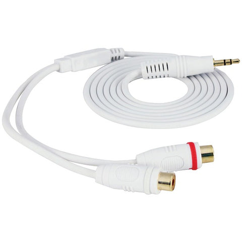 Portable MP3 Y-Adapter, 5ft (2 Female RCAs to 3.5mm Stereo Male)