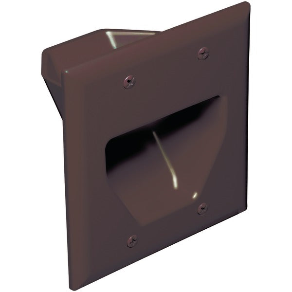 2-Gang Recessed Cable Plate (Brown)