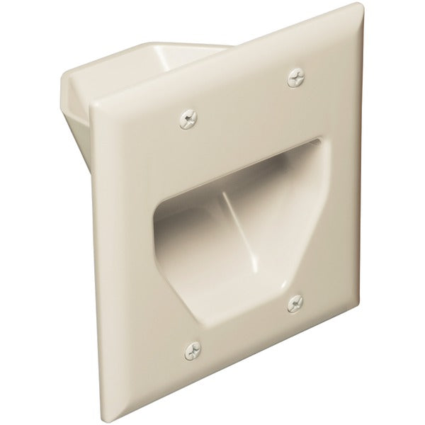 2-Gang Recessed Cable Plate (Light Almond)