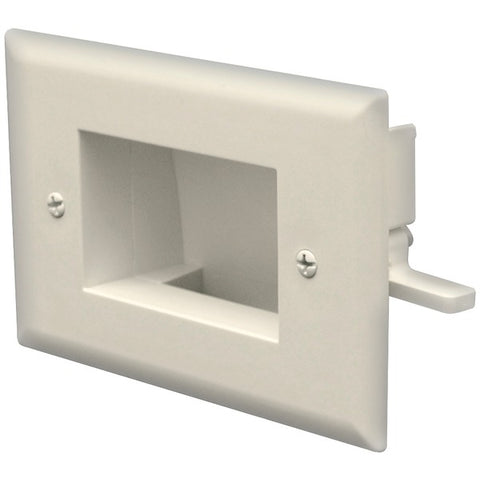 Easy-Mount Recessed Low-Voltage Cable Plate (Ivory)