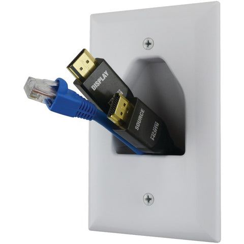Midsize 1-Gang Recessed Cable Plate