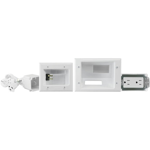 Recessed Pro-Power Kit with Duplex Receptacle & Straight Blade Inlet
