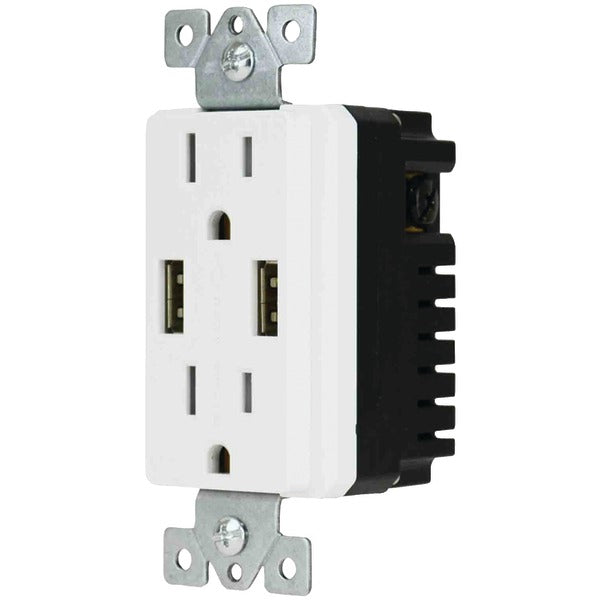 Decor Duplex 4-Amp USB Charger & Outlet