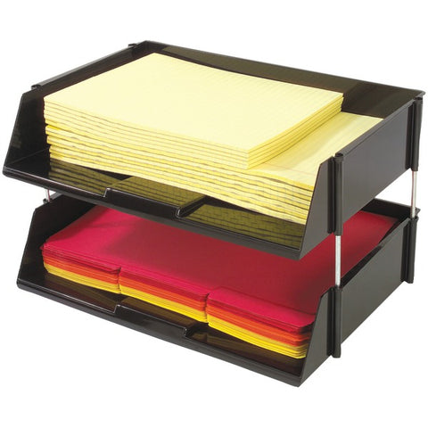Industrial Tray(TM) Side-Load Stacking Trays with Risers, 2 pk