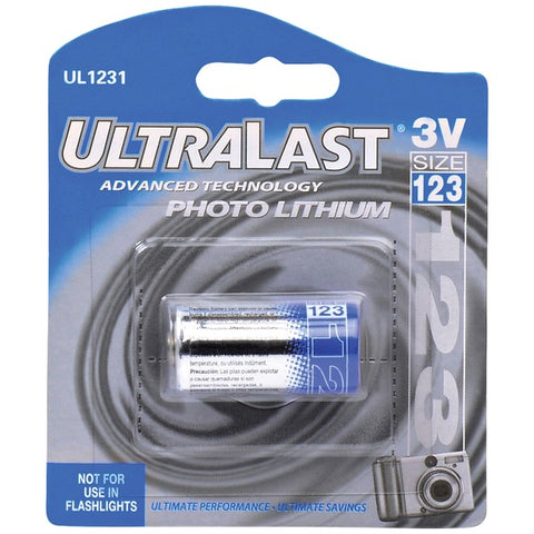 UL1231 3-Volt CR123A Lithium Photo Battery
