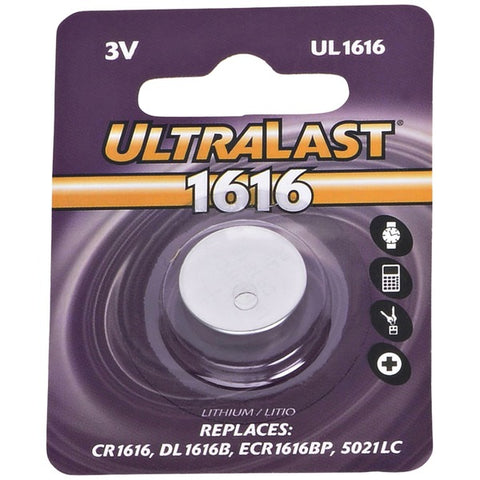 NABC UL-1616 UltraLast Lithium Manganese Dioxide Button Cell Battery