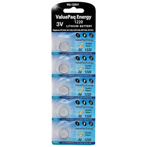 ValuePaq Energy 1220 Lithium Coin Cell Batteries, 5 pk
