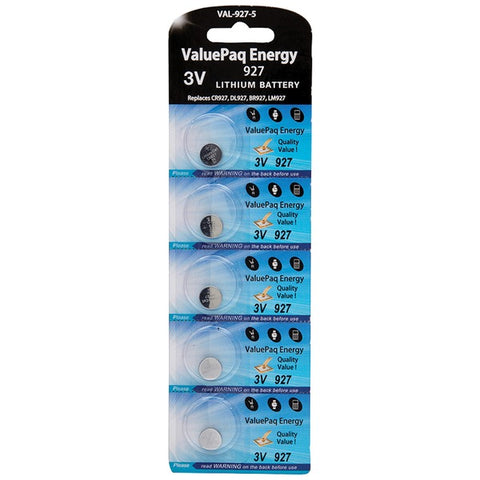 ValuePaq Energy 927 Lithium Coin Cell Batteries, 5 pk