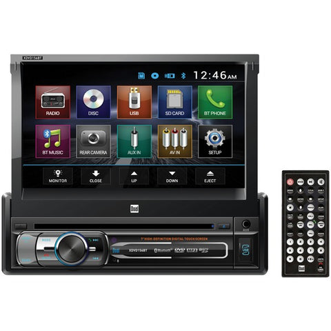 7" Single-DIN In-Dash DVD Receiver with Bluetooth(R) & Motorized Touchscreen