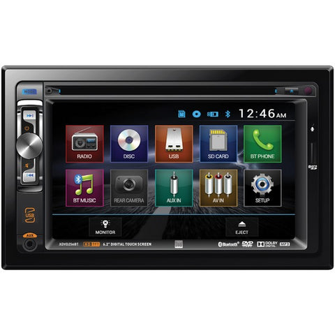 6.2" Double-DIN In-Dash DVD Receiver with Bluetooth(R)