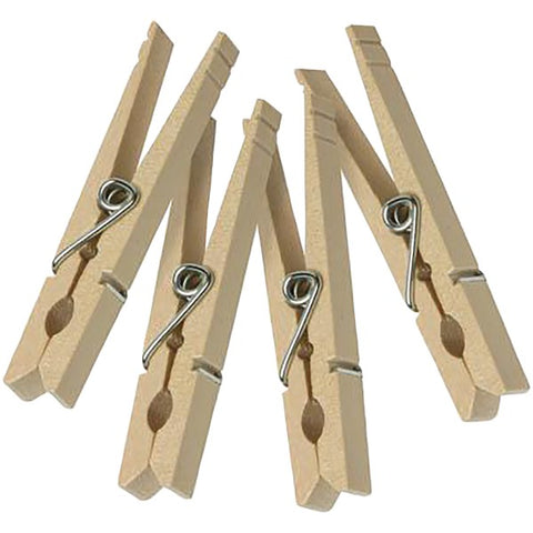 Wood Clothespins with Spring, 50 pk