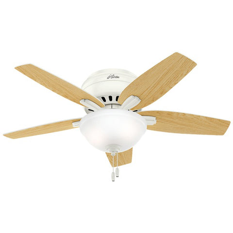 Newsome 42" Low-Profile Ceiling Fan with 5 Blades (Fresh White-Light Oak)